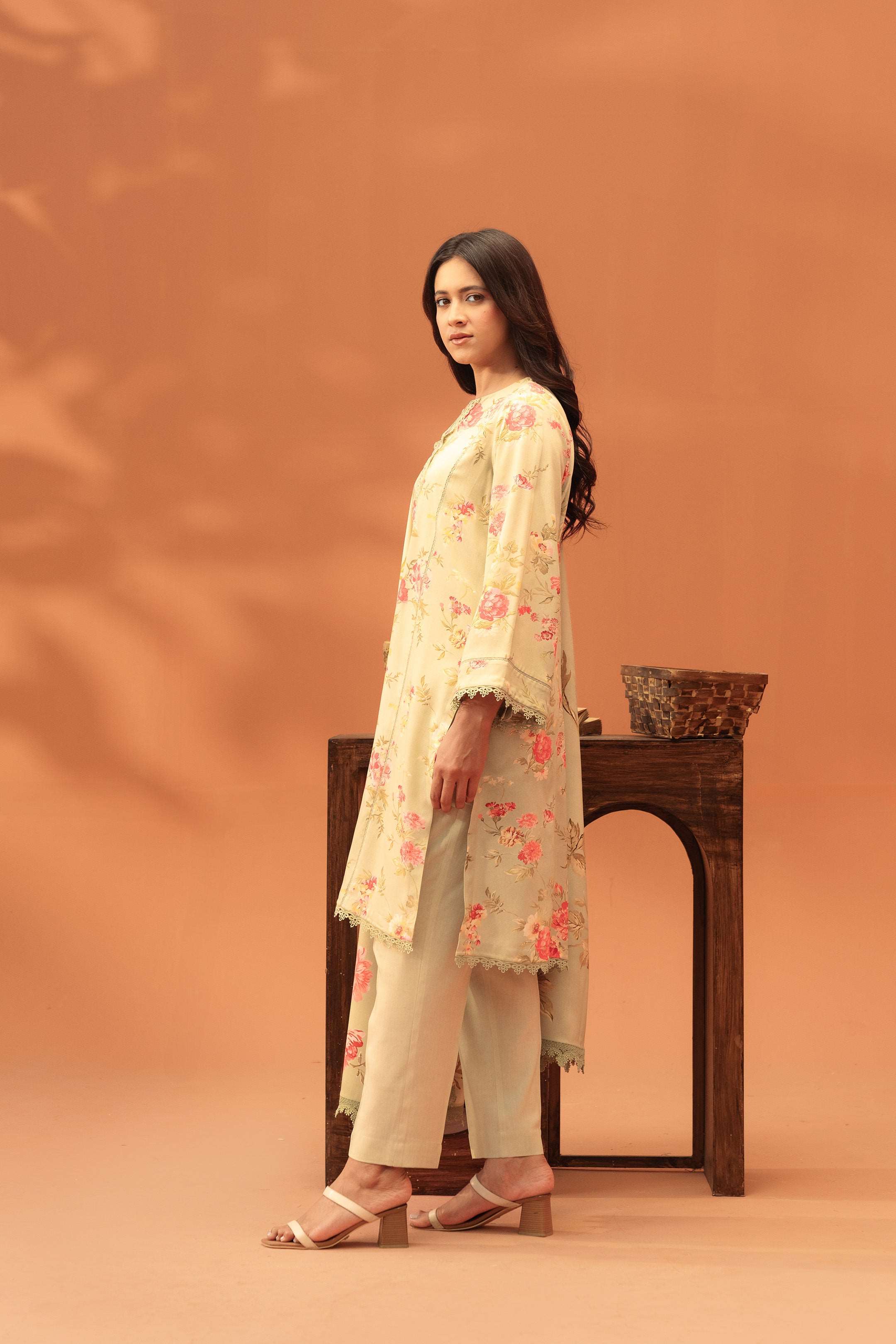 2 Piece Printed Linen Suit Unstitched Winter-24