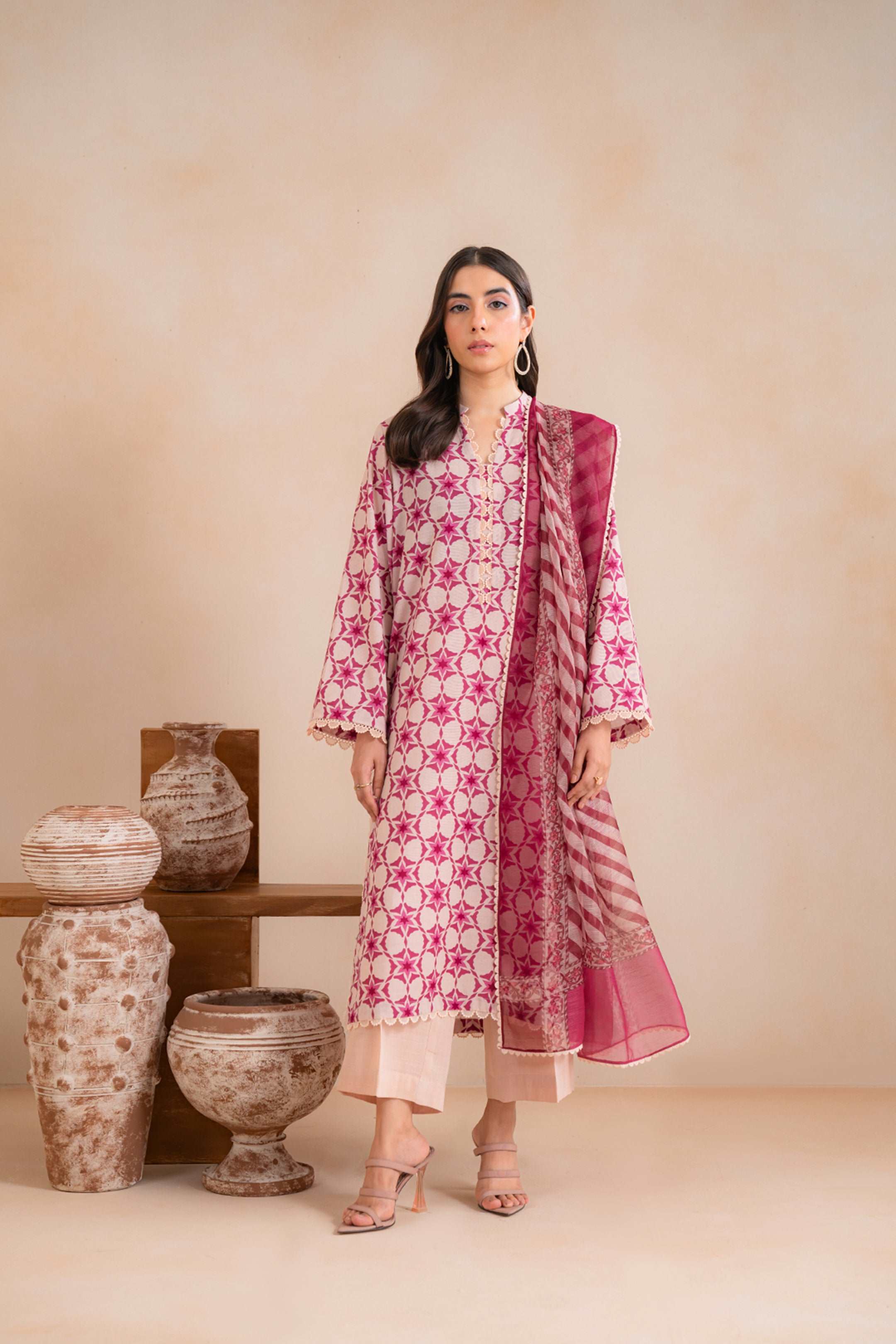 2 Piece Printed Khaddar Suit Unstitched Winter-24