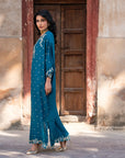 1 Piece Embroidered Raw Silk Kaftan