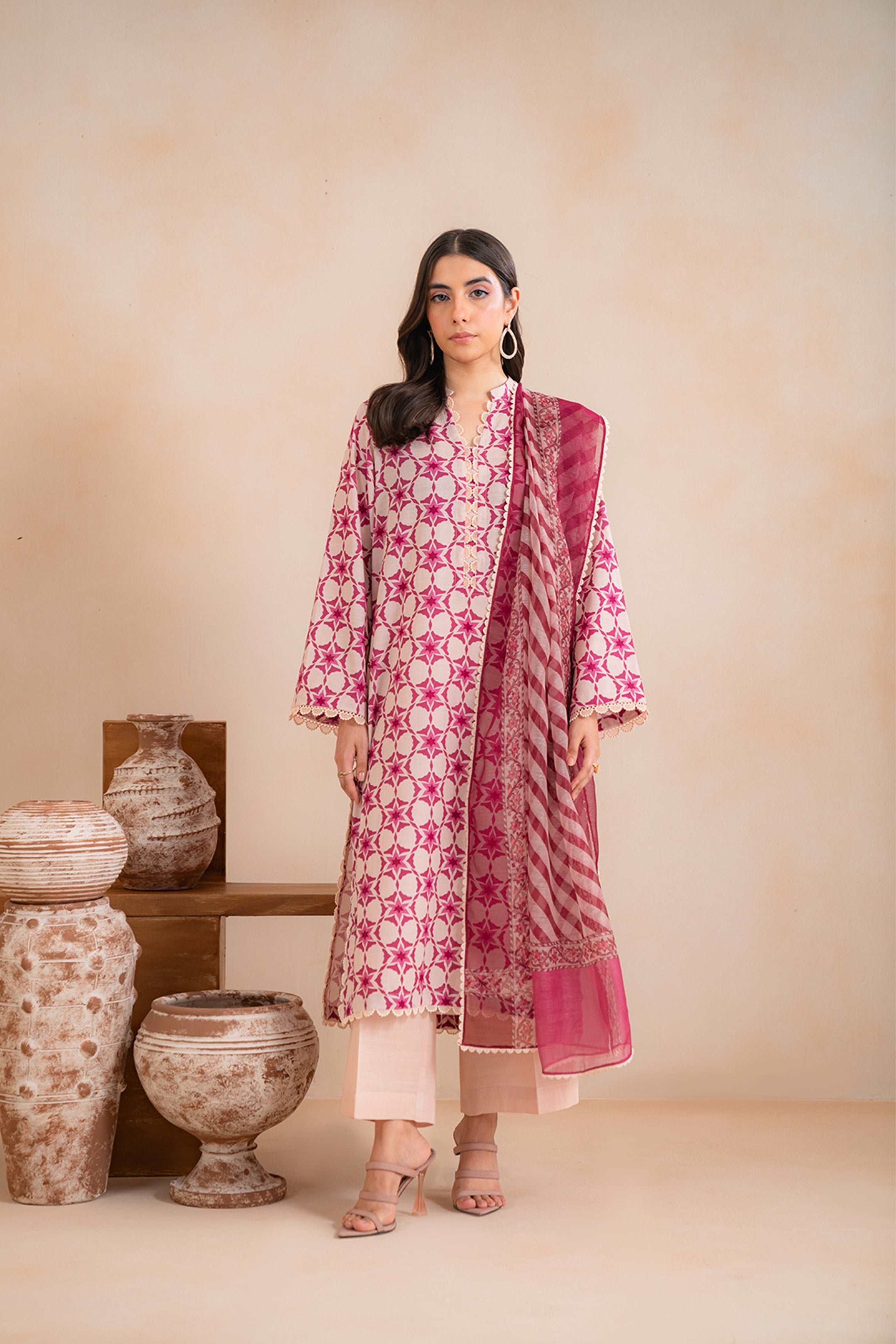 2 Piece Printed Khaddar Suit Unstitched Winter-24