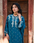 1 Piece Embroidered Raw Silk Kaftan