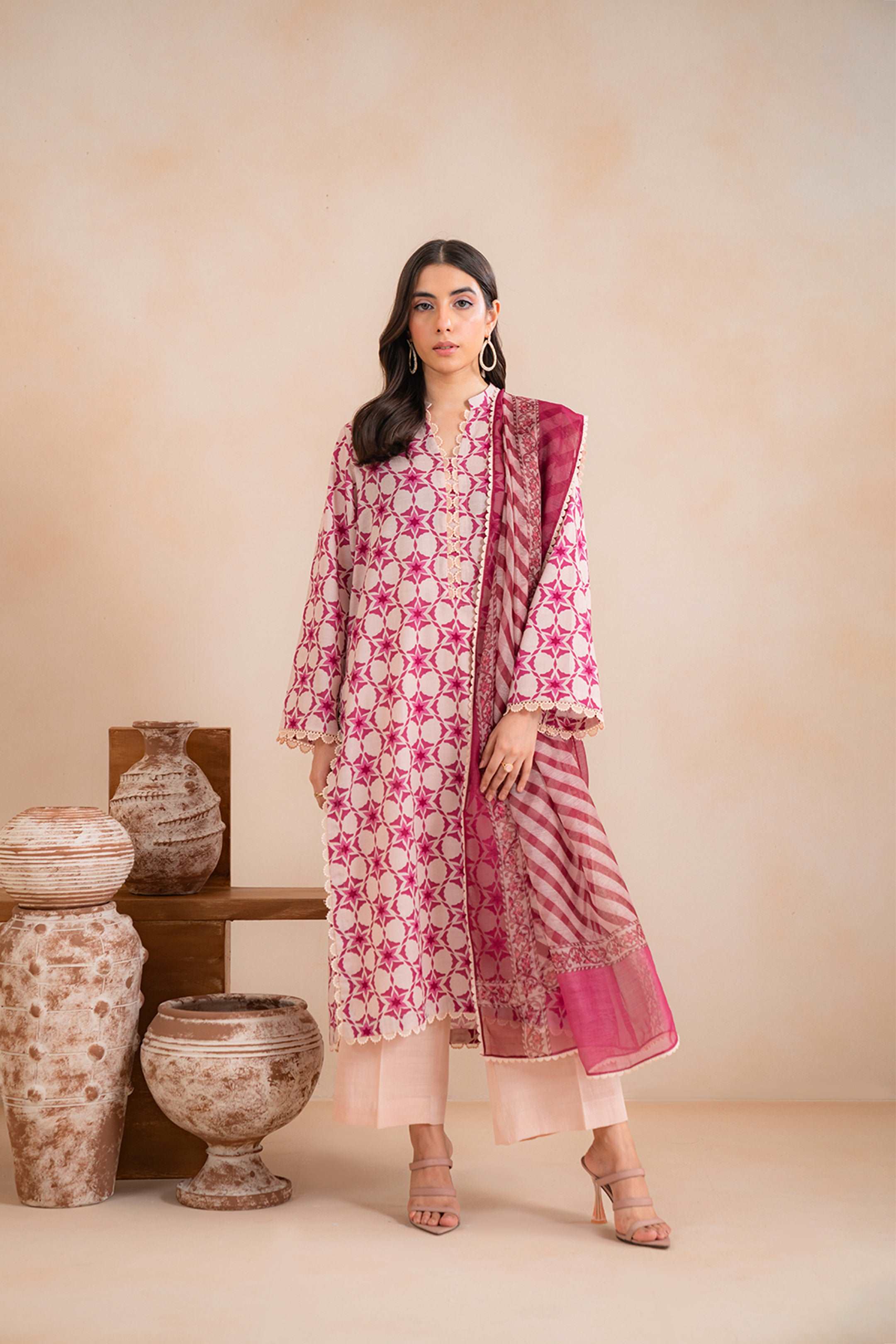 2 Piece Printed Khaddar Suit Unstitched Winter-24