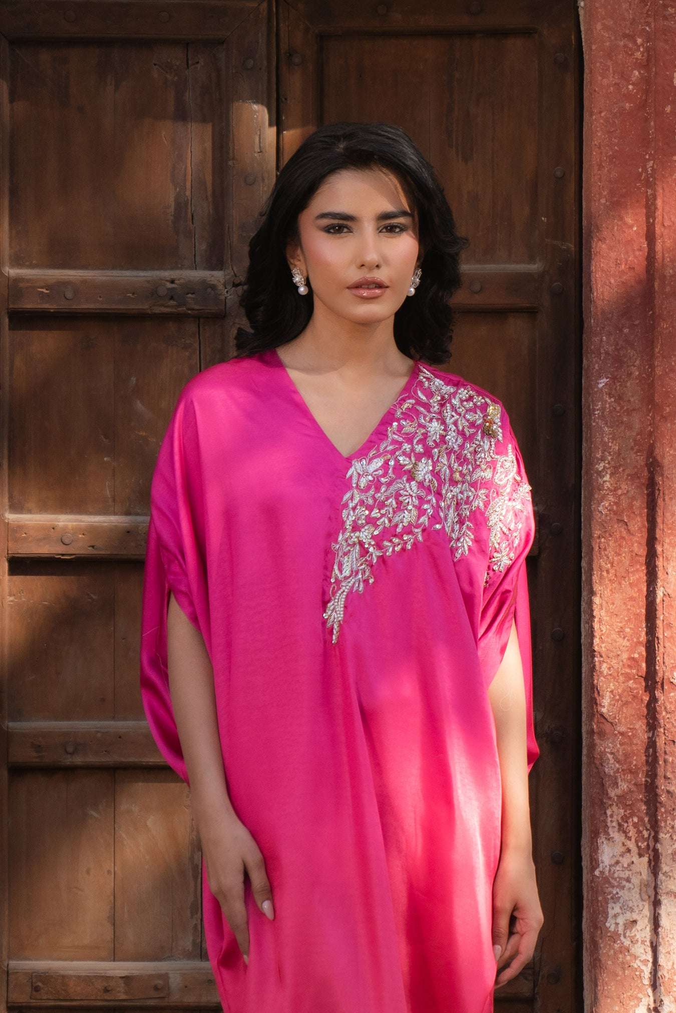 1 Piece Embroidered Silk Kaftan