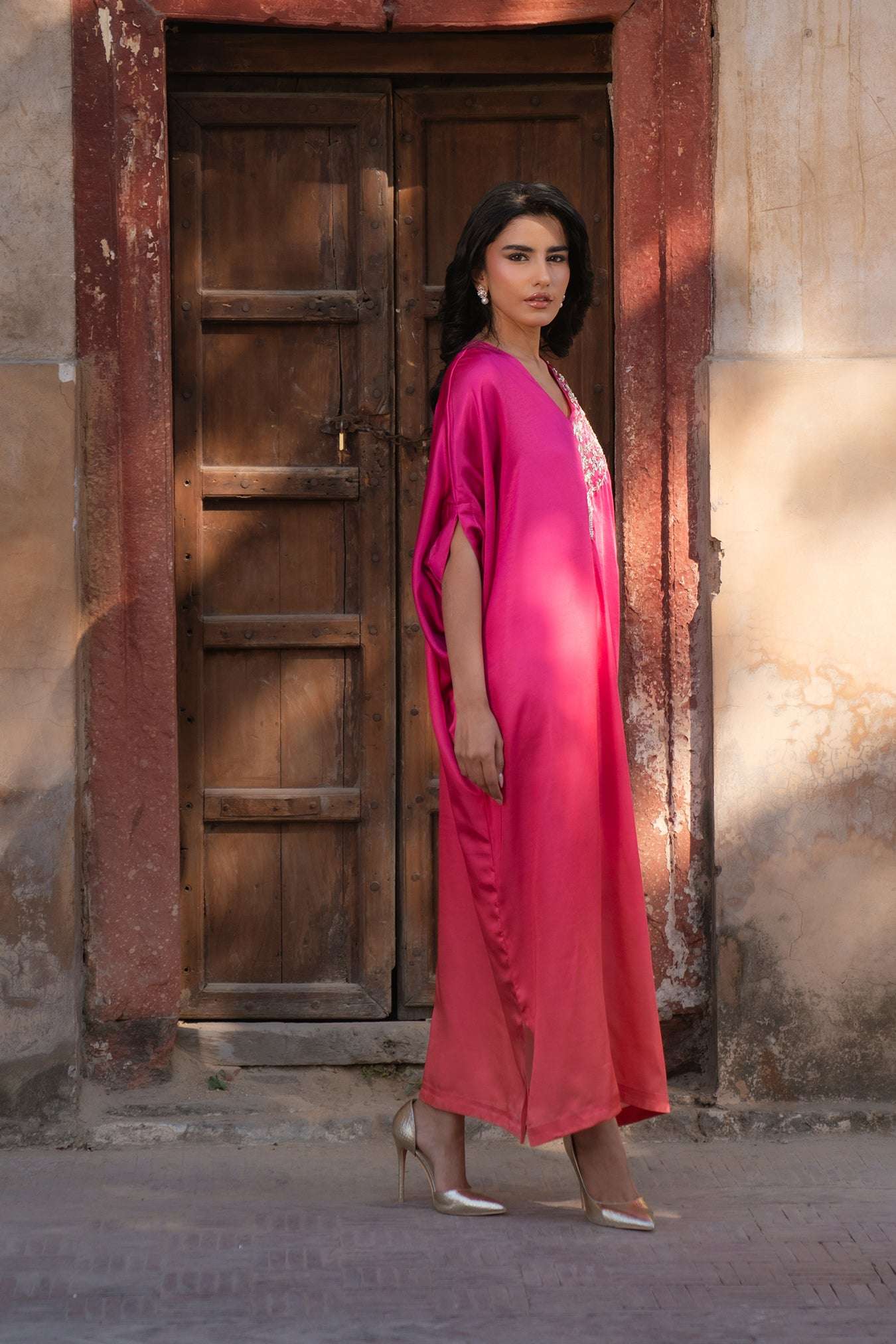 1 Piece Embroidered Silk Kaftan