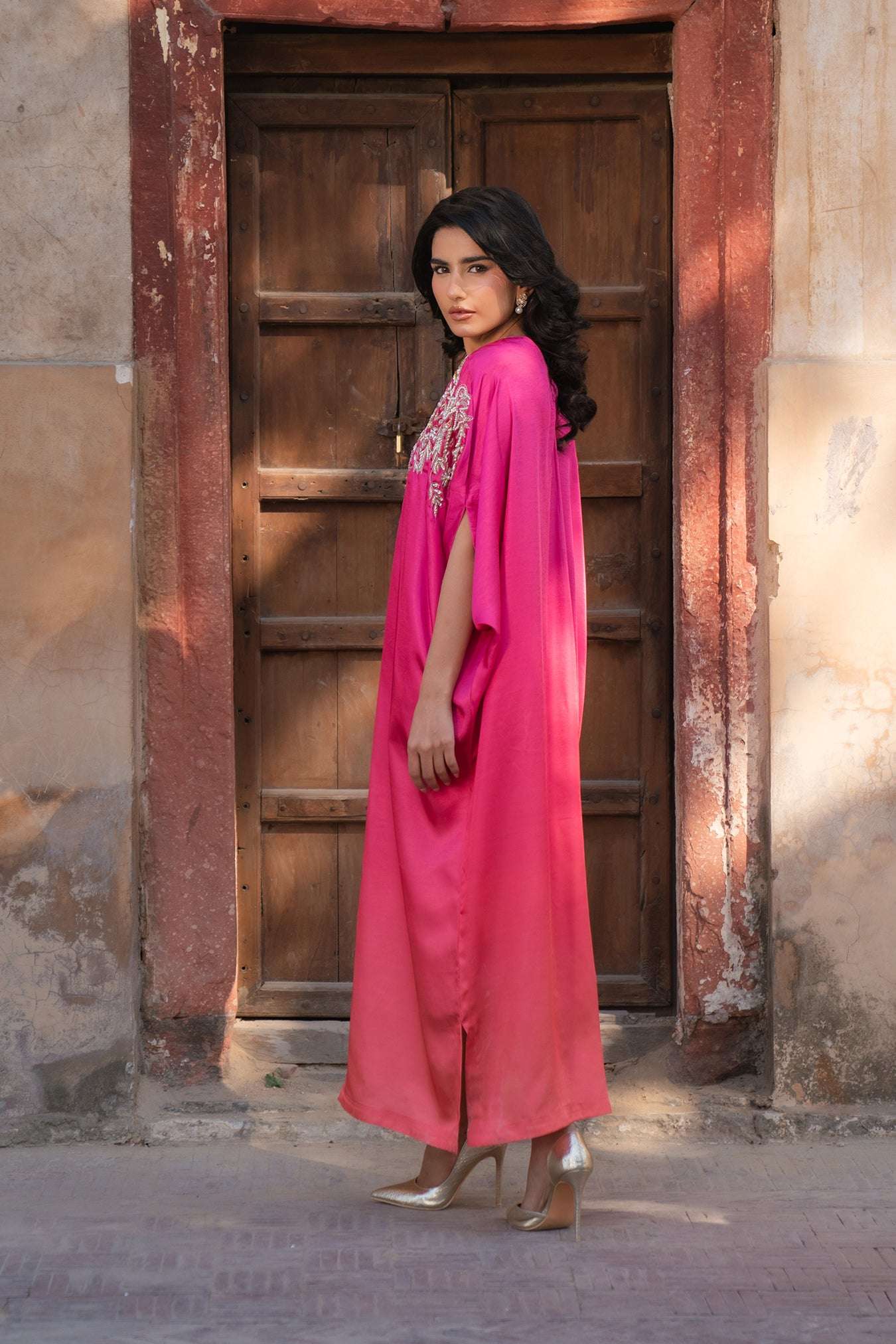 1 Piece Embroidered Silk Kaftan