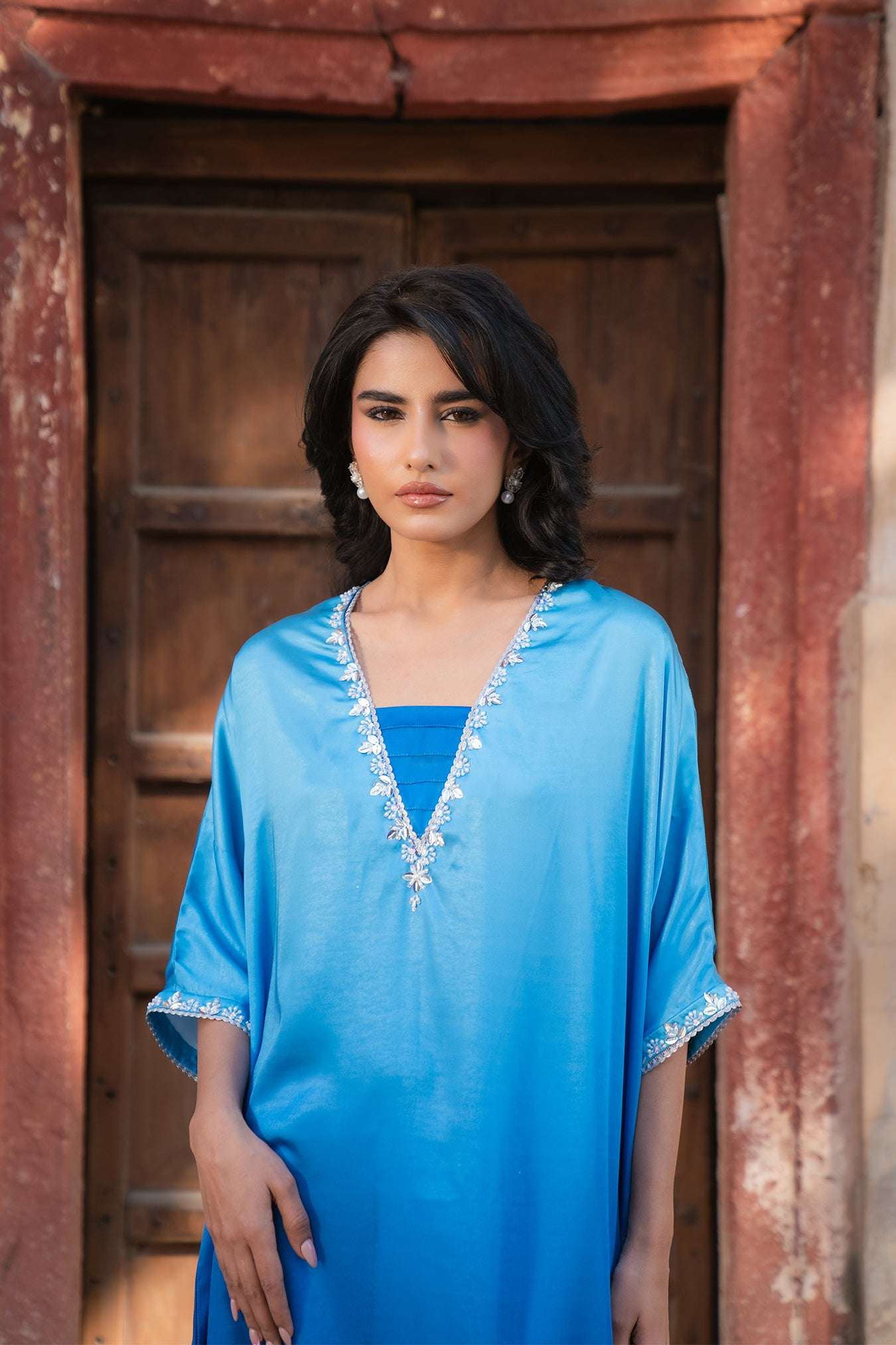 1 Piece Embroidered Silk Kaftan