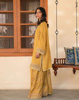 3 Piece Embroidered Raw Silk Suit