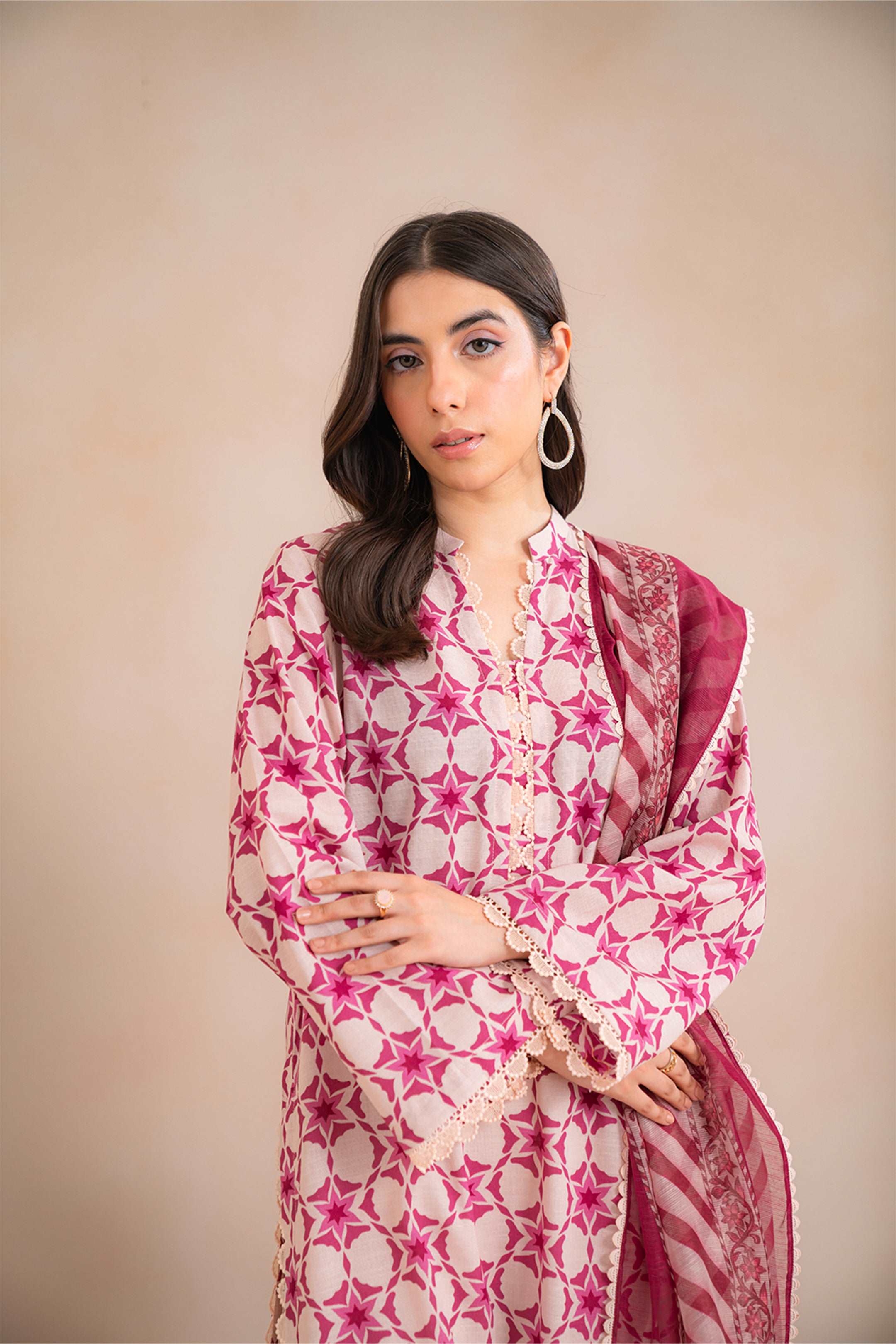 2 Piece Printed Khaddar Suit Unstitched Winter-24