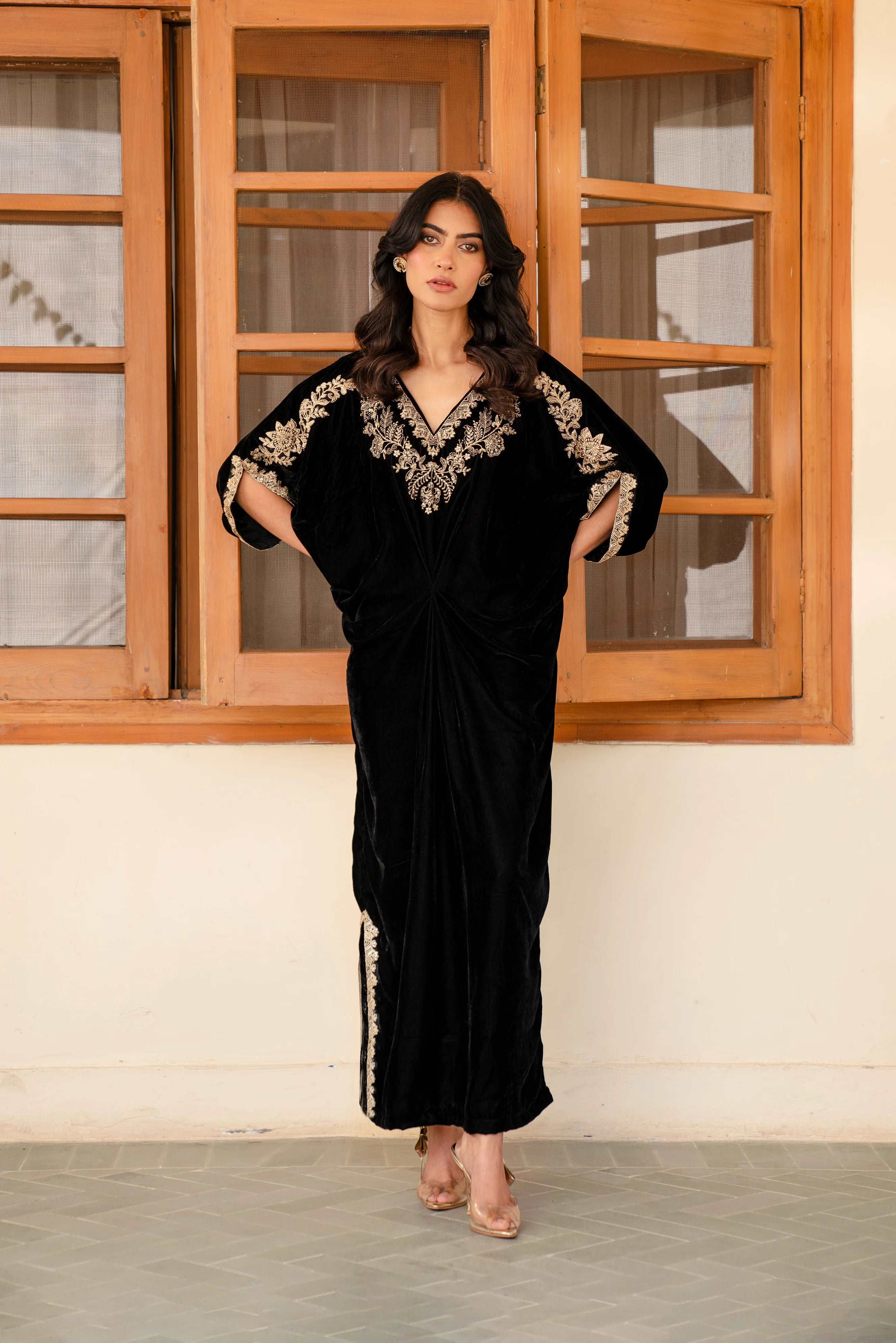 1 Piece Raw Silk Kaftan