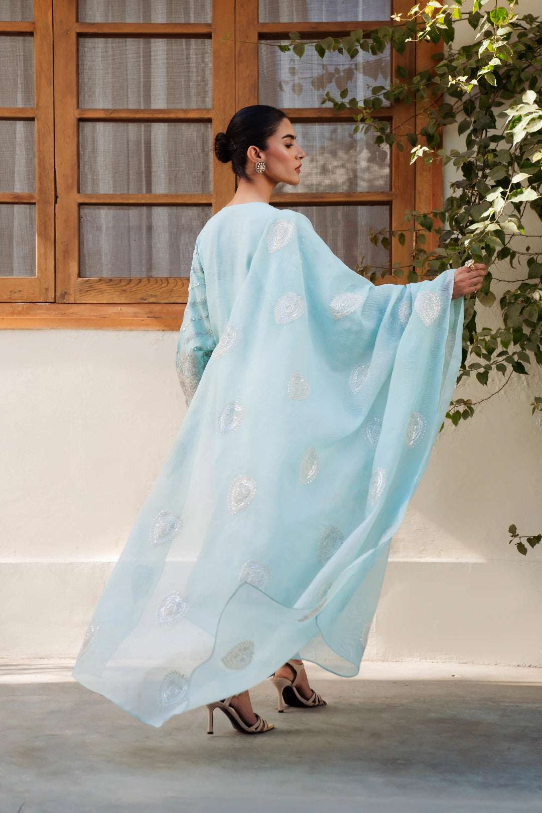 3 Piece Embroidered Raw Silk Suit