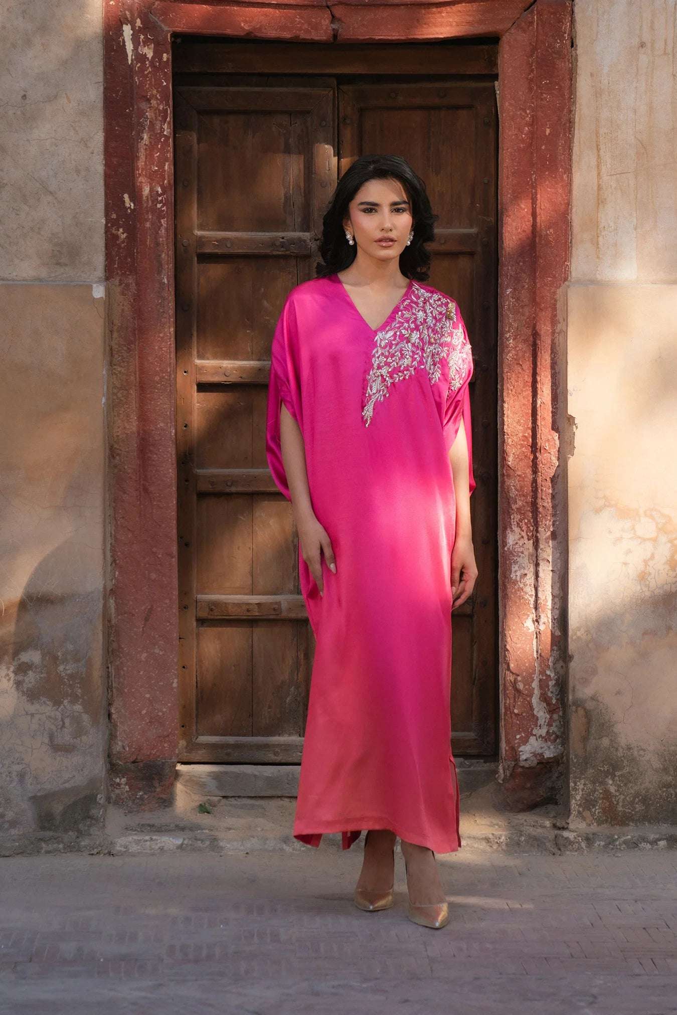 1 Piece Embroidered Silk Kaftan