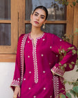 3 Piece Linen Embroidered Suit