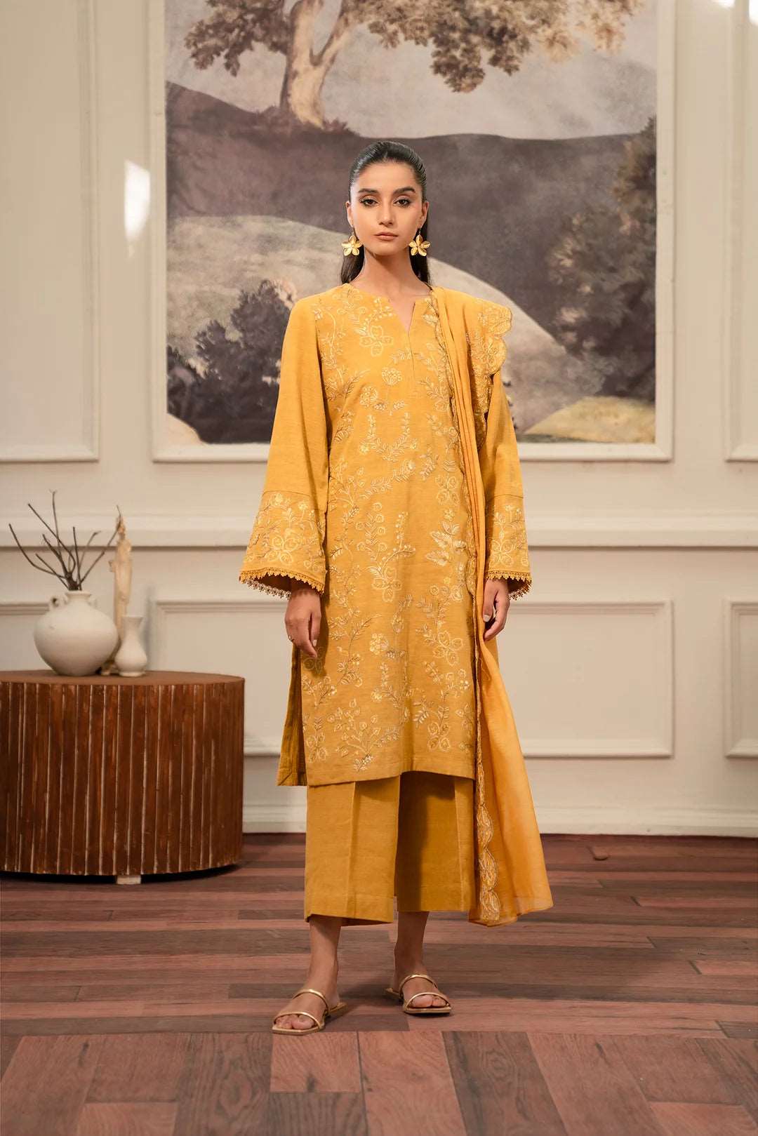 2 Piece Embroidered Khaddar Suit