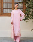 3 Piece Embroidered Raw Silk Suit