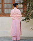 3 Piece Embroidered Raw Silk Suit