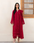 3 Piece Embroidered Cotton Net Suit