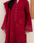 3 Piece Embroidered Cotton Net Suit