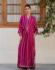 1 Piece Embroidered Raw Silk Kaftan