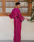 1 Piece Embroidered Raw Silk Kaftan