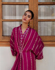 1 Piece Embroidered Raw Silk Kaftan