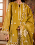 3 Piece Embroidered Raw Silk Suit