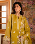 3 Piece Embroidered Raw Silk Suit