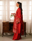 3 Piece Embroidered Raw Silk Suit Unstitched Winter-24