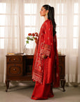 3 Piece Embroidered Raw Silk Suit Unstitched Winter-24