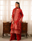 3 Piece Embroidered Raw Silk Suit Unstitched Winter-24