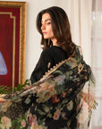 3 Piece Embroidered Raw Silk Suit