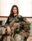 3 Piece Embroidered Raw Silk Suit