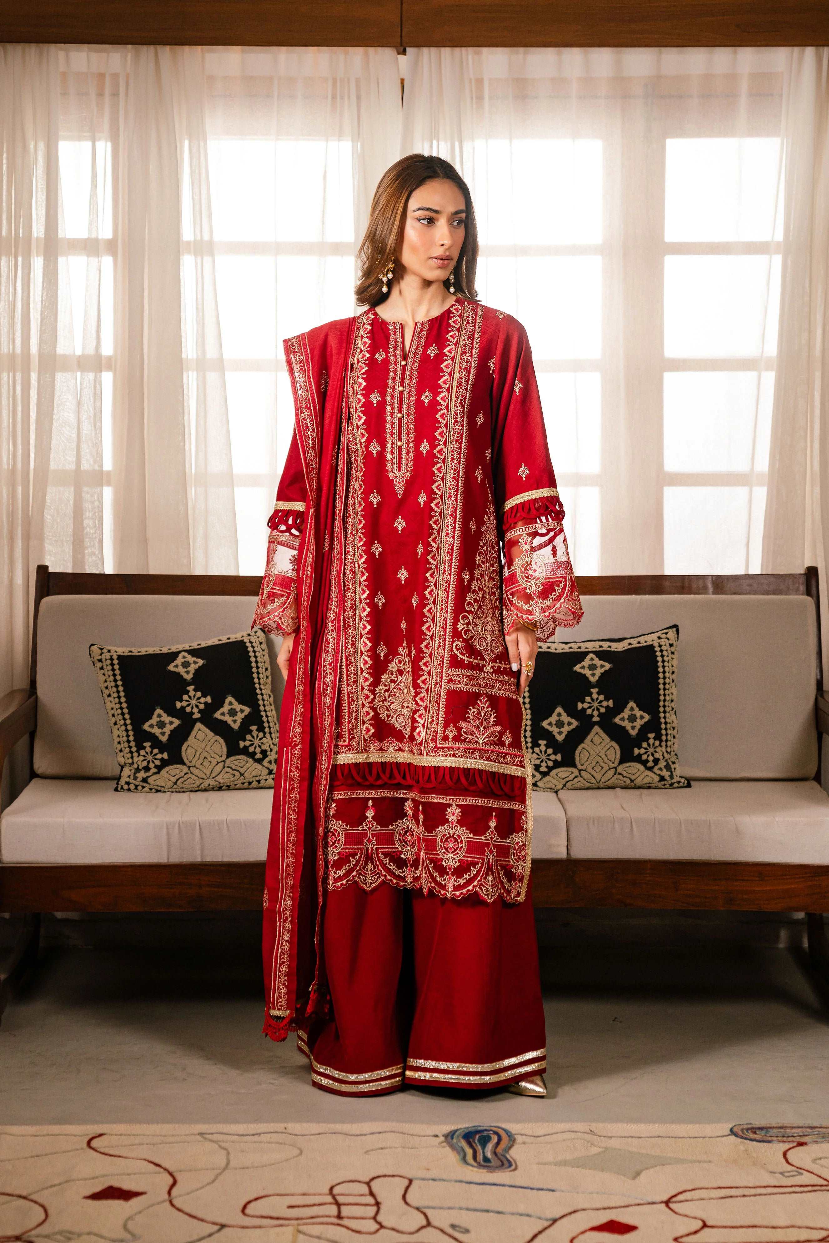 3 Piece Embroidered Dobby Suit Unstitched Winter-24