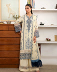 3 Piece Embroidered Raw Silk Suit