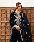 3 Piece Embroidered Velvet Suit