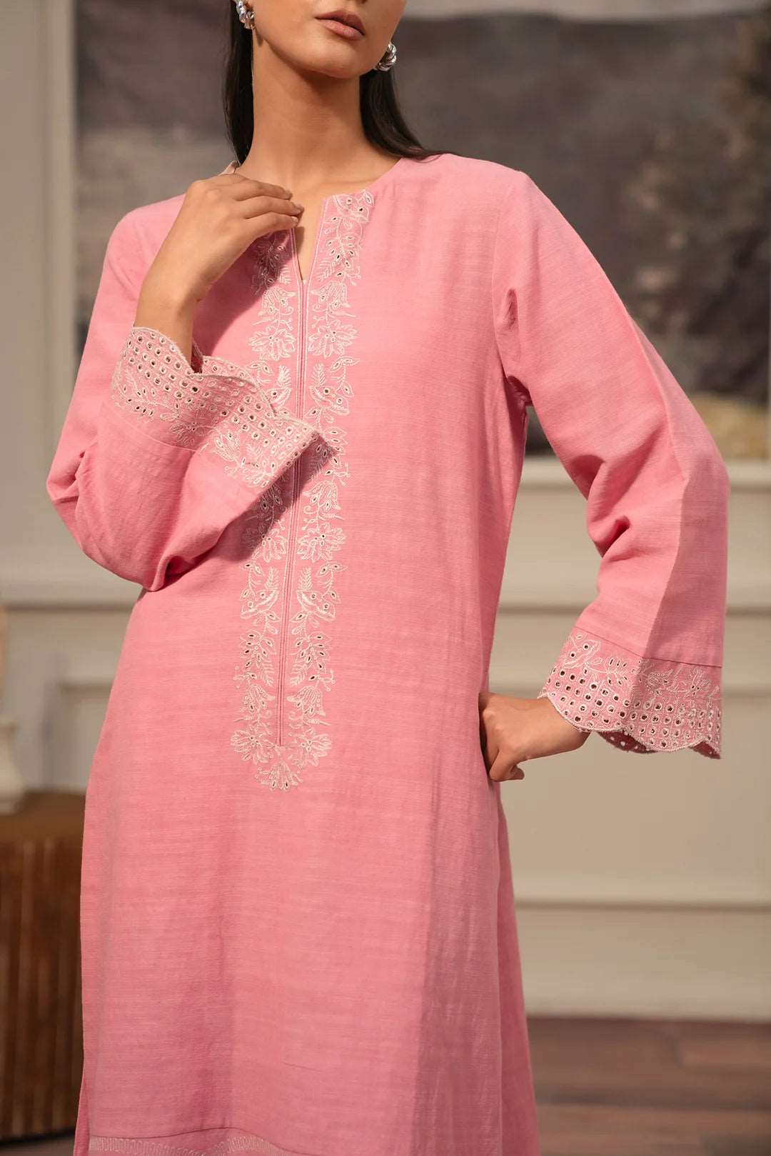 2 Piece Embroidered Khaddar Suit