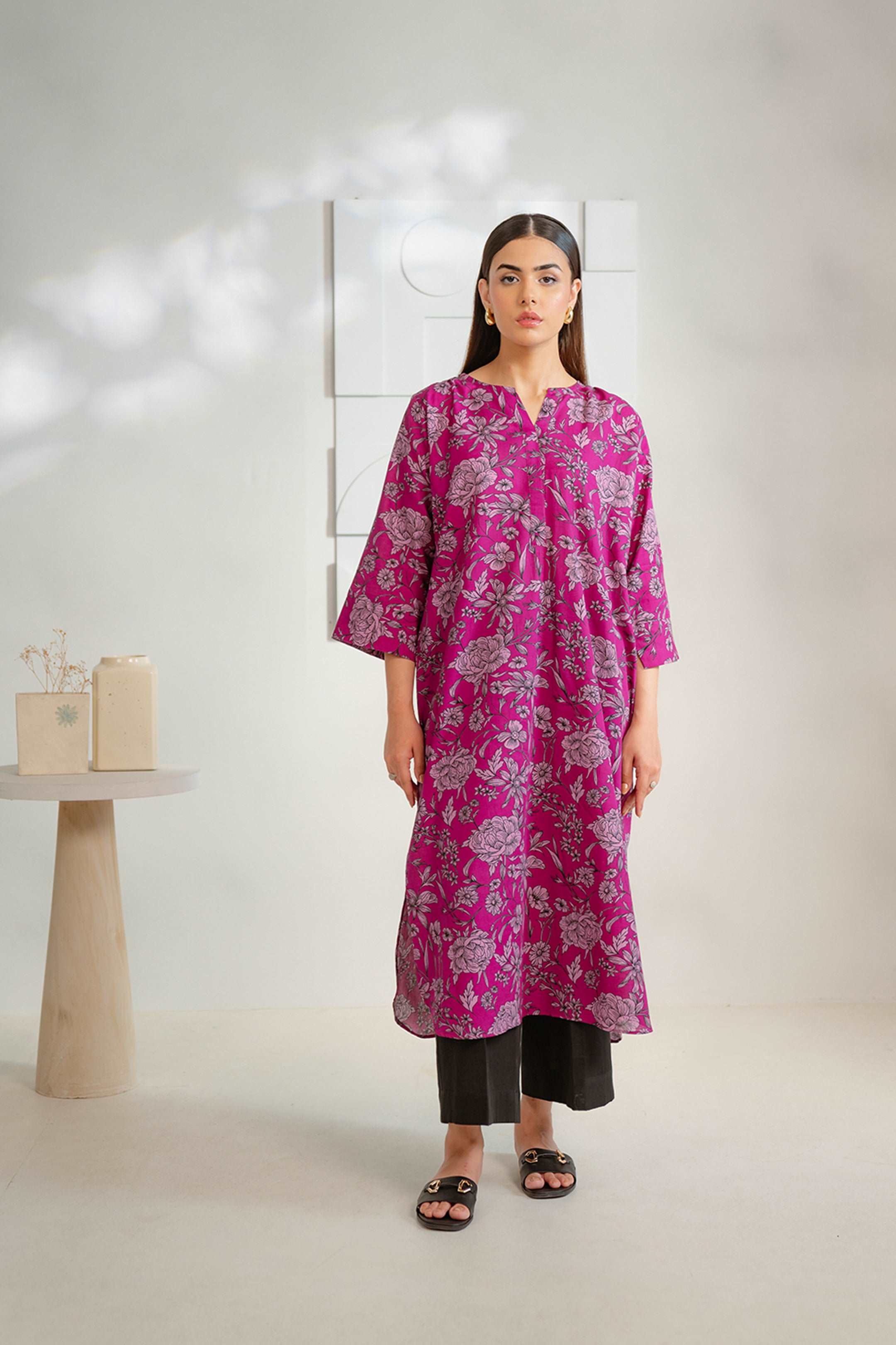 1 Piece Printed Khaddar Shirt Pret Winter-24