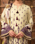 3 Piece Embroidered Karandi Suit Unstitched Winter-24