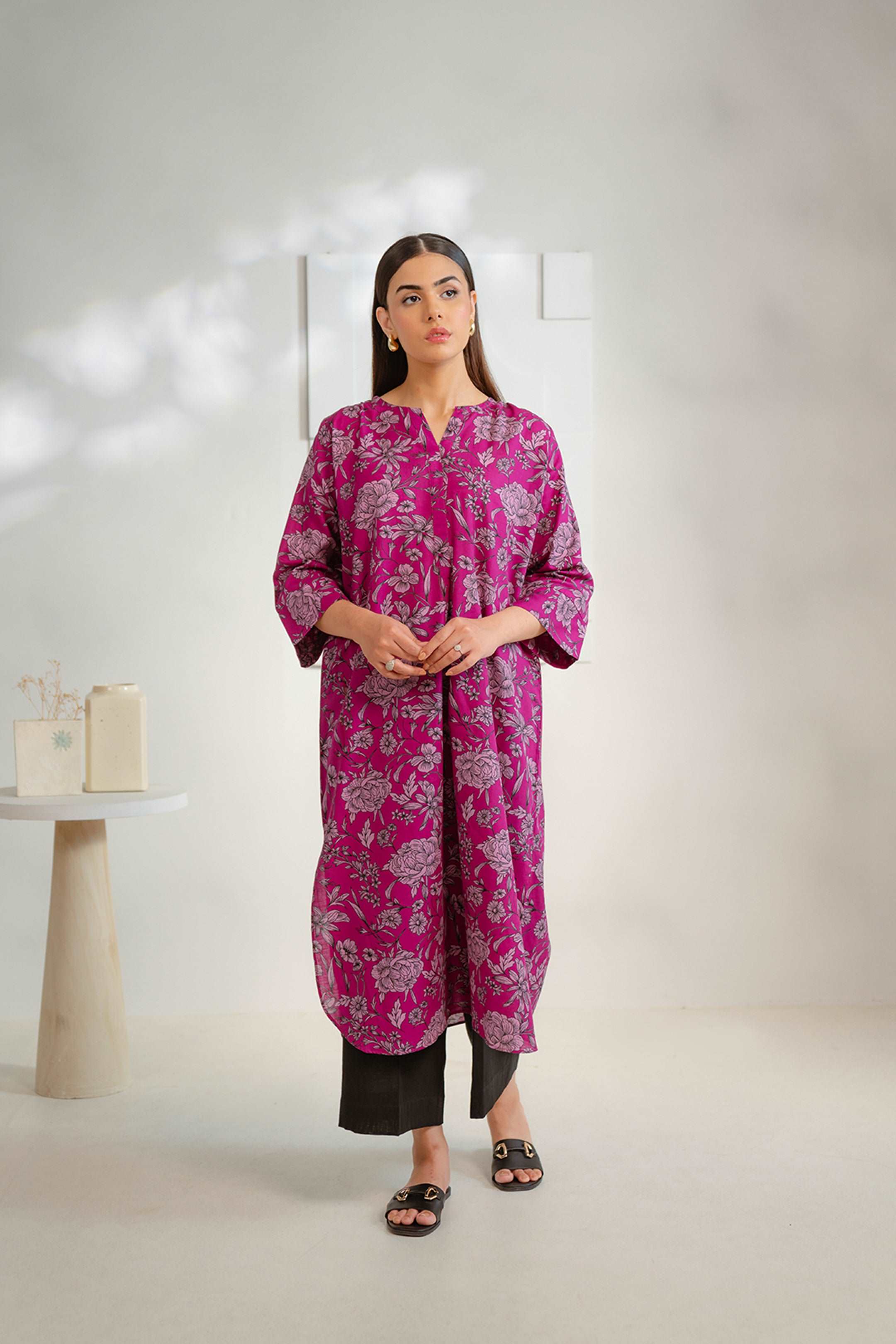 1 Piece Printed Khaddar Shirt Pret Winter-24