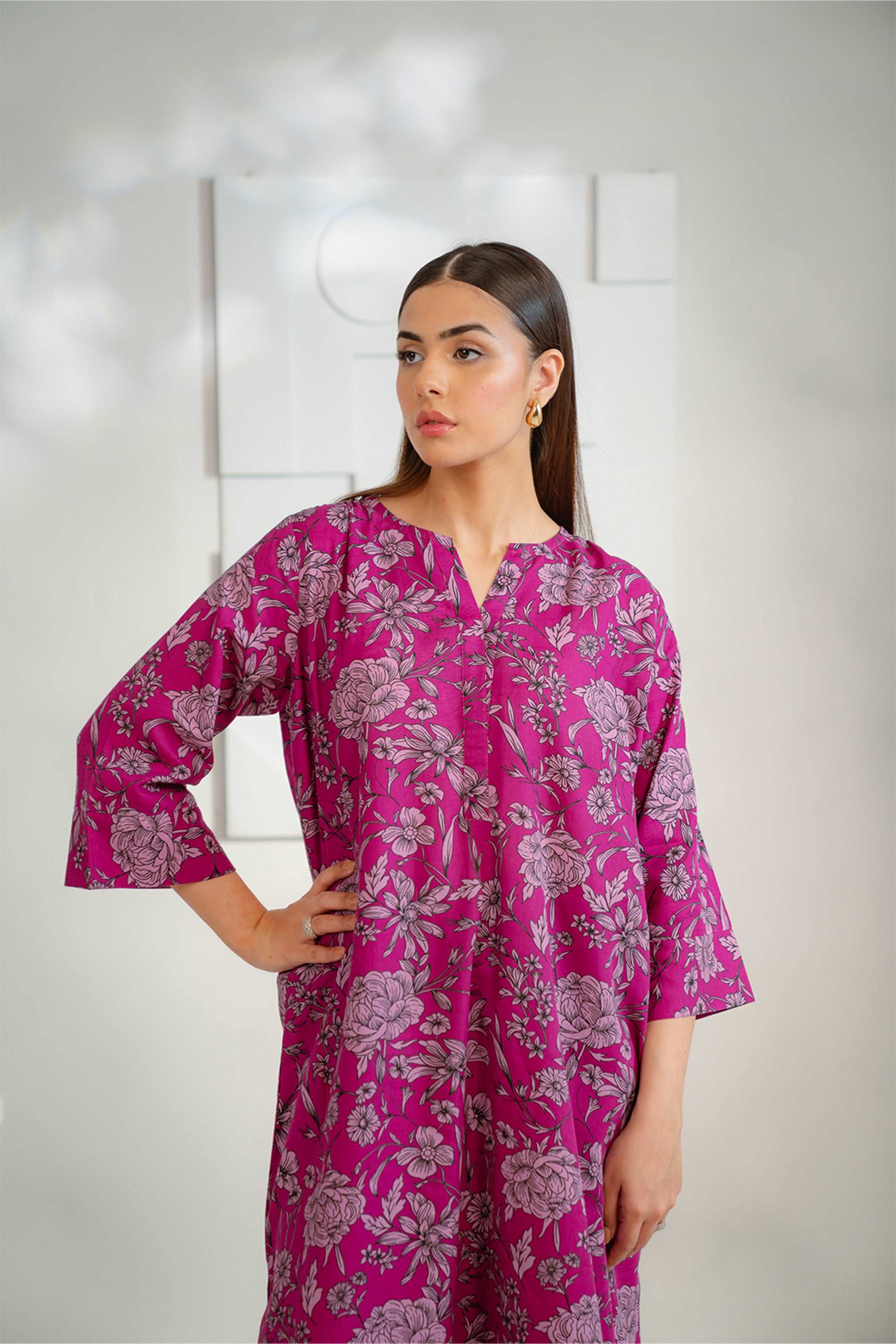 1 Piece Printed Khaddar Shirt Pret Winter-24