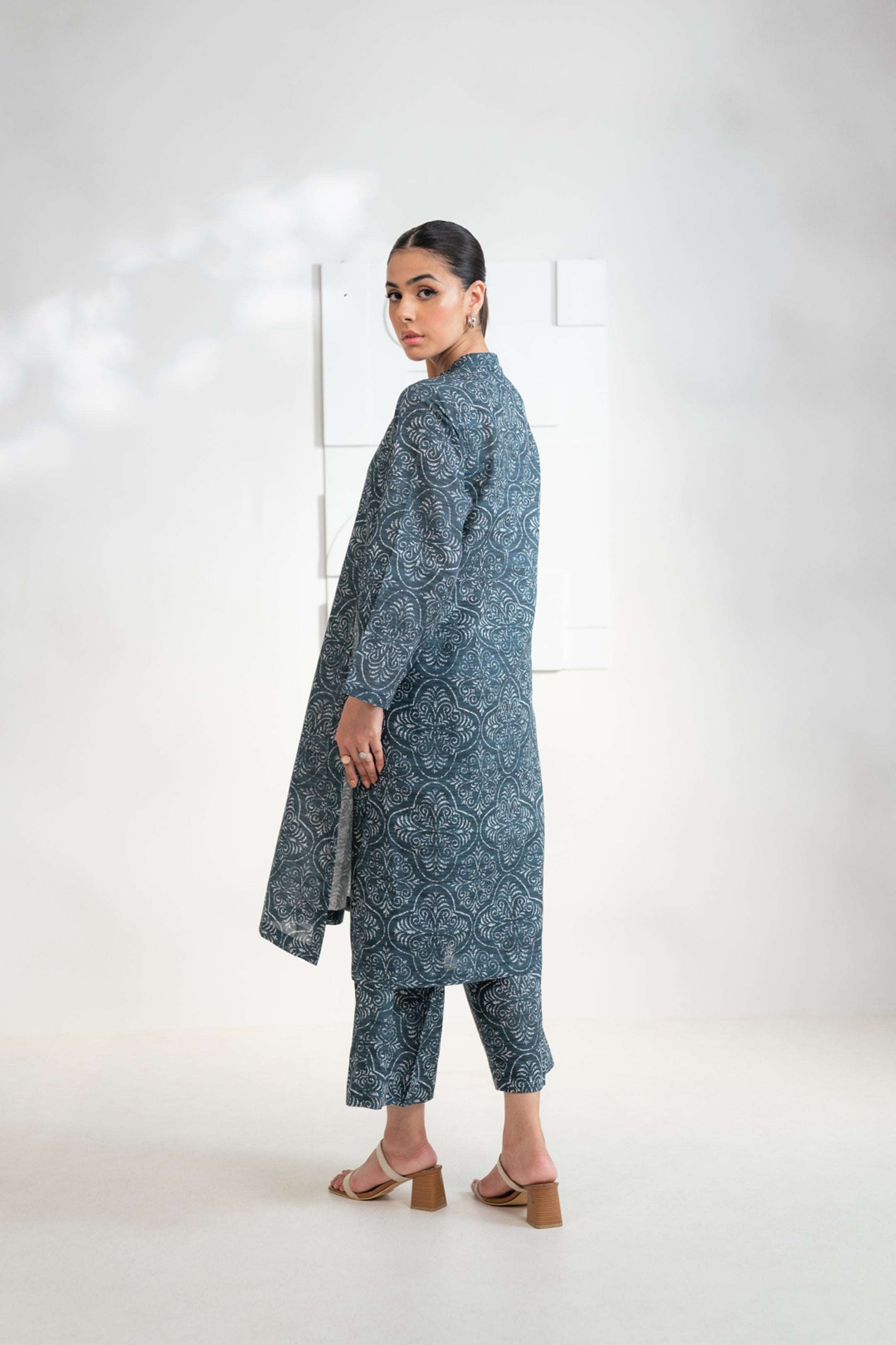 2 Piece Printed Khaddar Suit Pret Winter-24