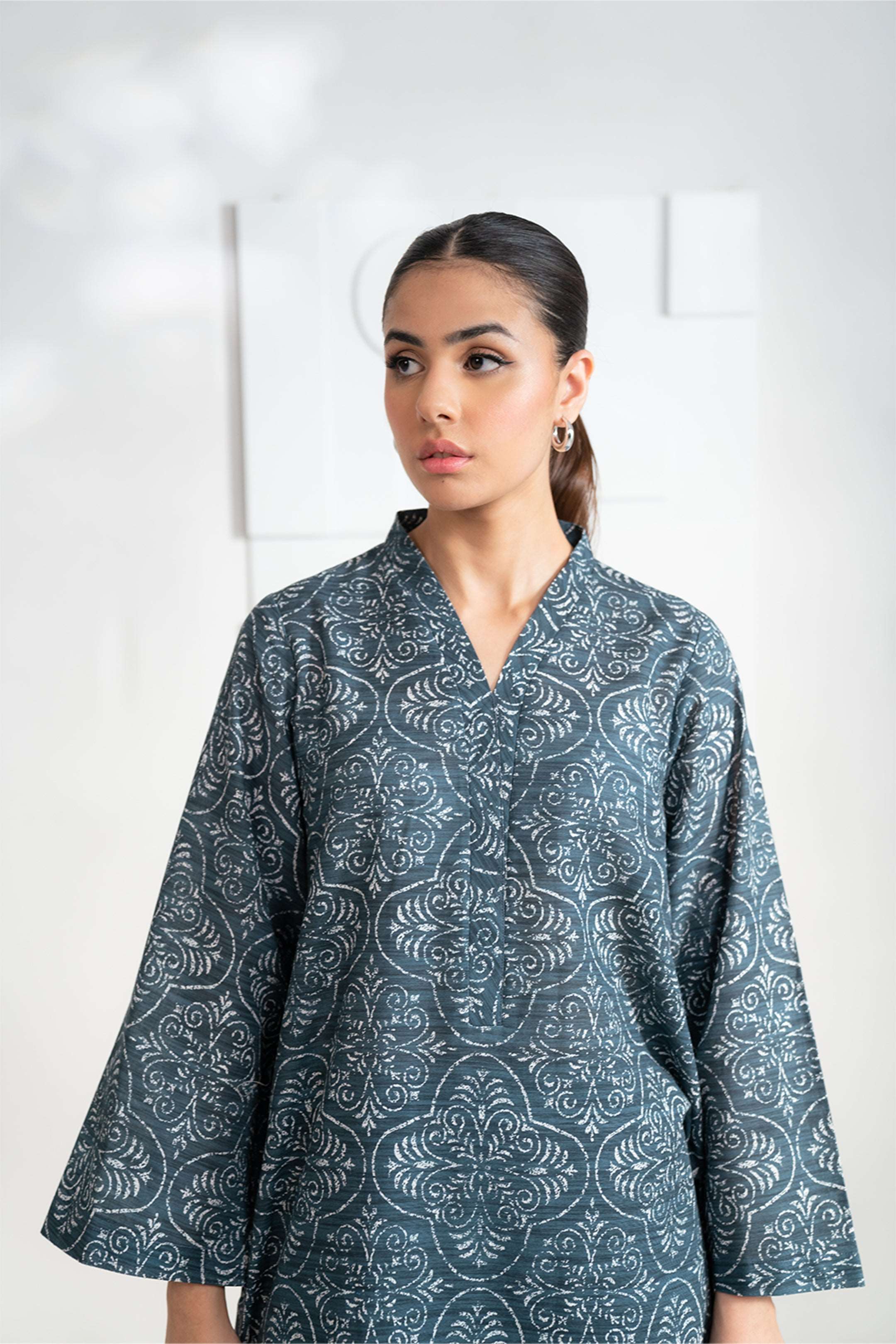 2 Piece Printed Khaddar Suit Pret Winter-24