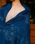 Blue Pashmina Embroidered Shawl Shawl Winter - 24