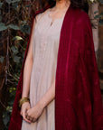 Maroon Pashmina Embroidered Shawl