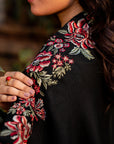 Black Pashmina Embroidered Shawl