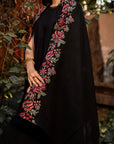 Black Pashmina Embroidered Shawl