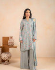 2 Piece Printed Linen Suit Unstitched Winter-24