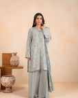 2 Piece Printed Linen Suit Unstitched Winter-24