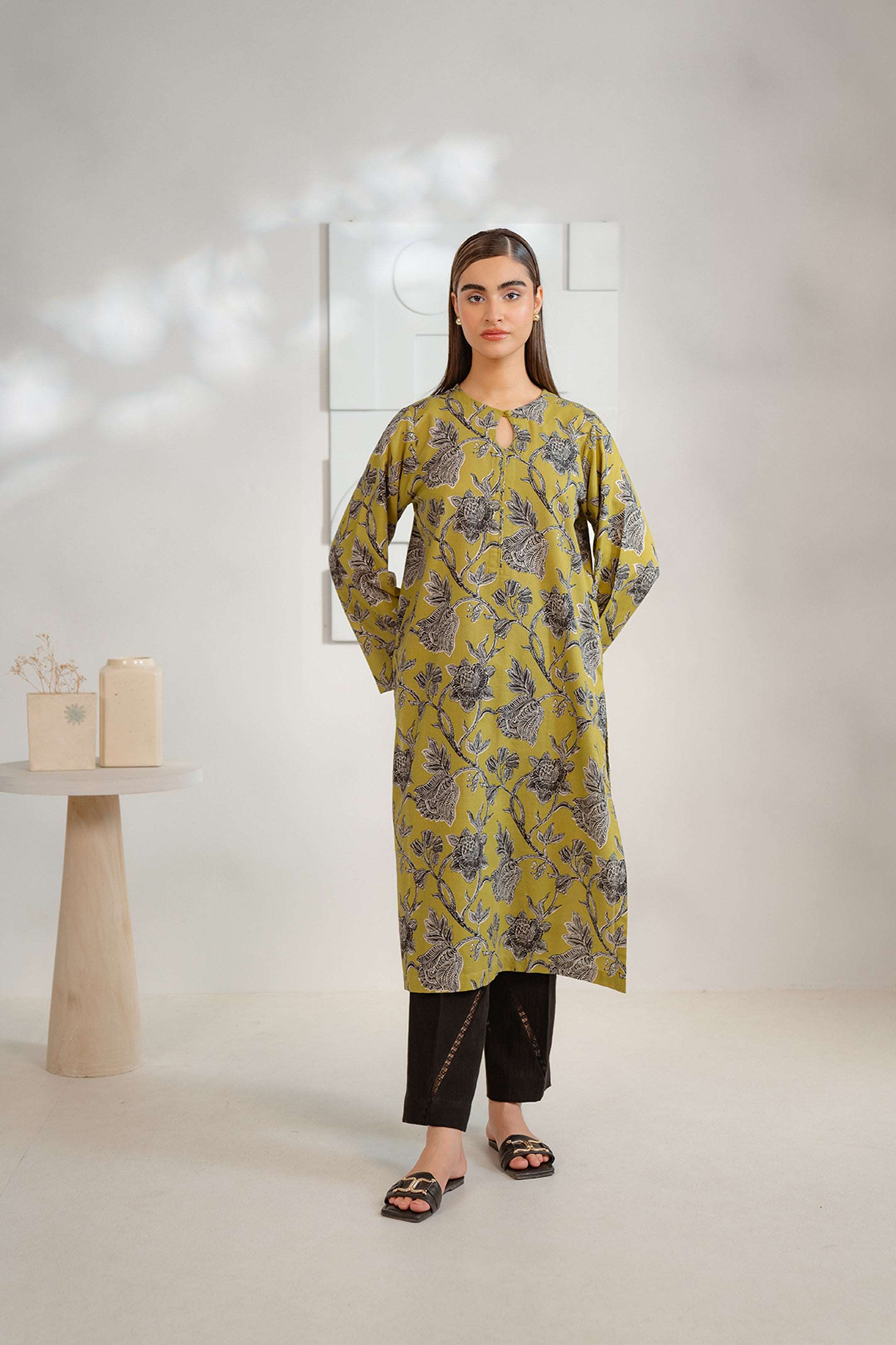 1 Piece Printed Khaddar Shirt Pret Winter-24