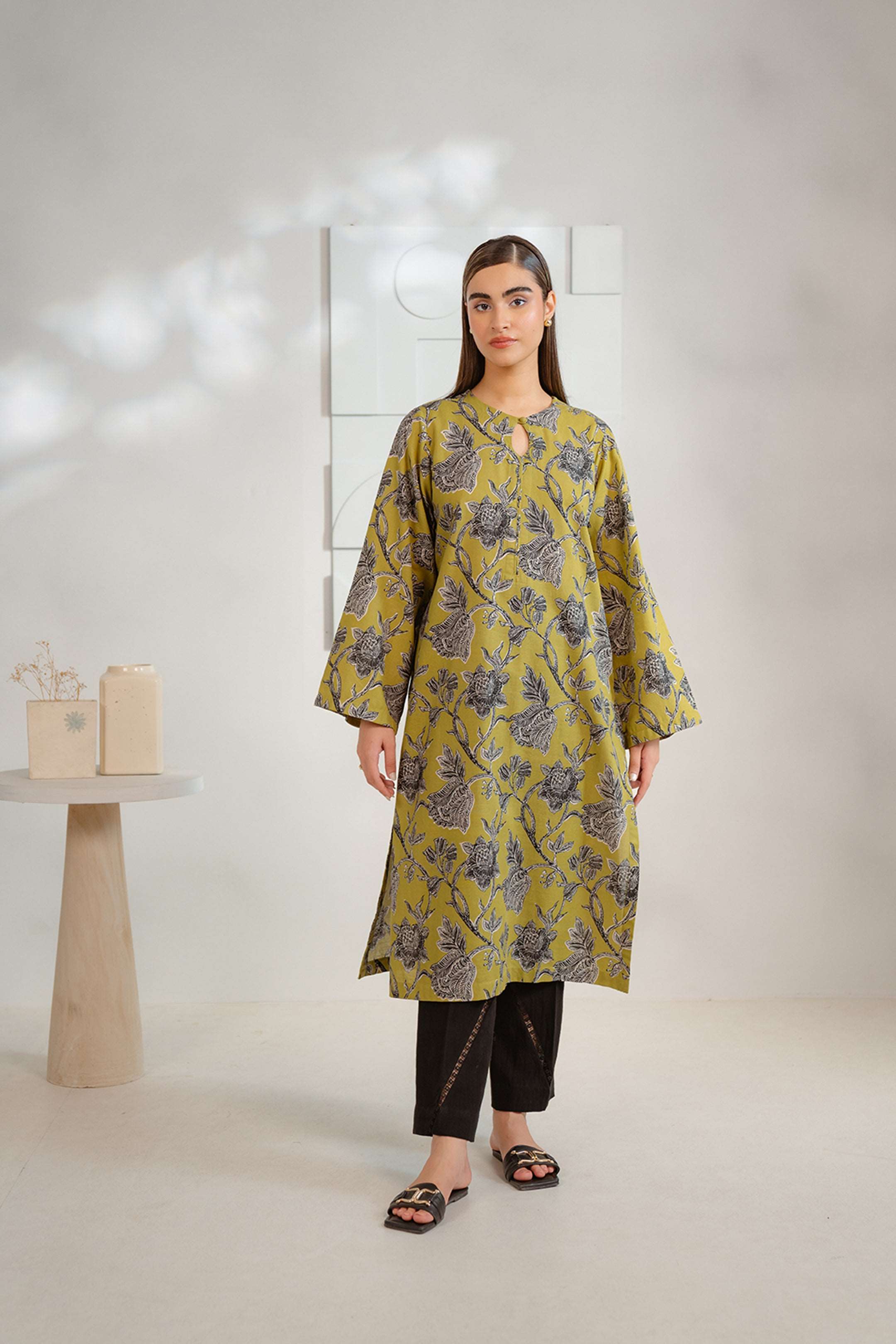 1 Piece Printed Khaddar Shirt Pret Winter-24