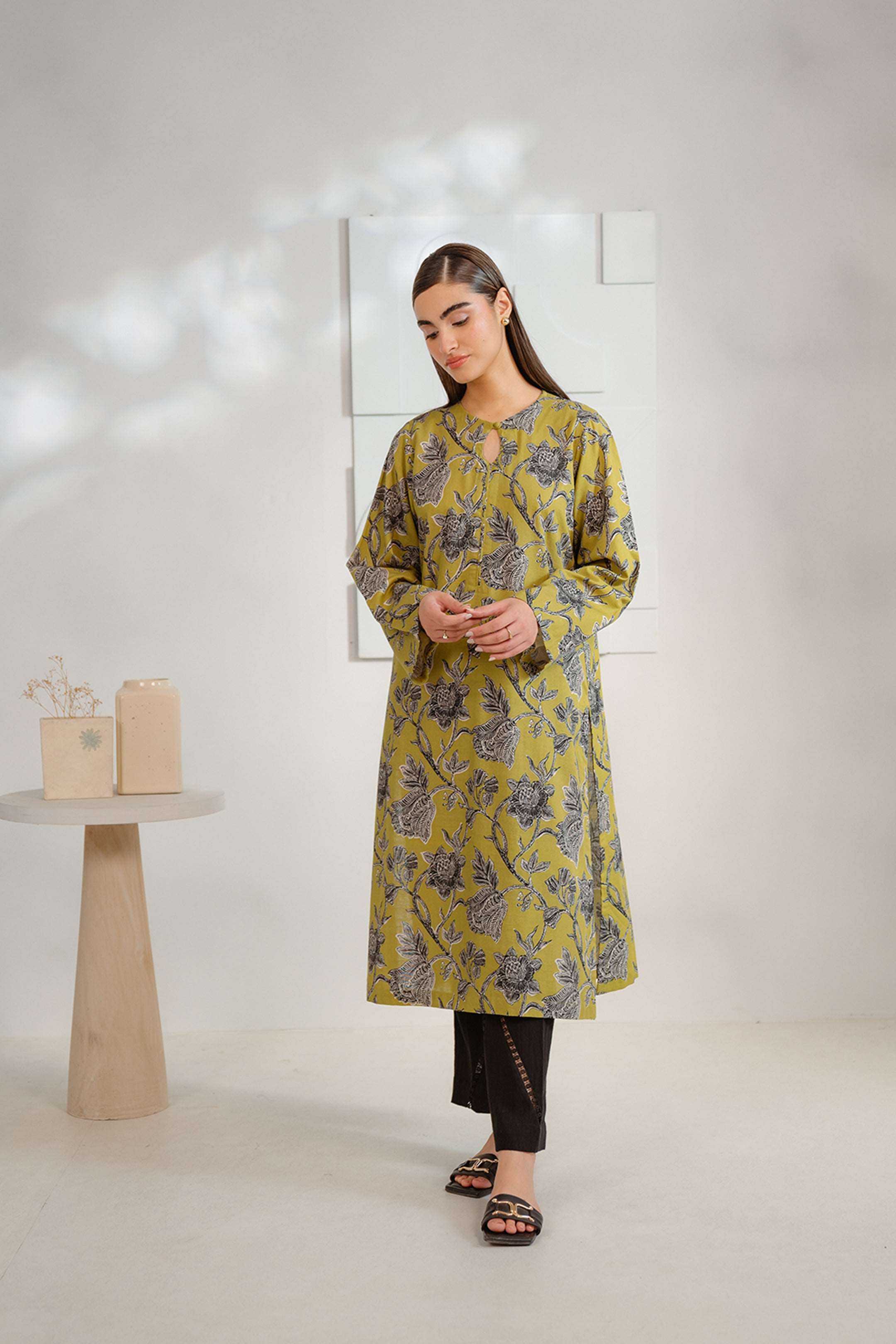 1 Piece Printed Khaddar Shirt Pret Winter-24